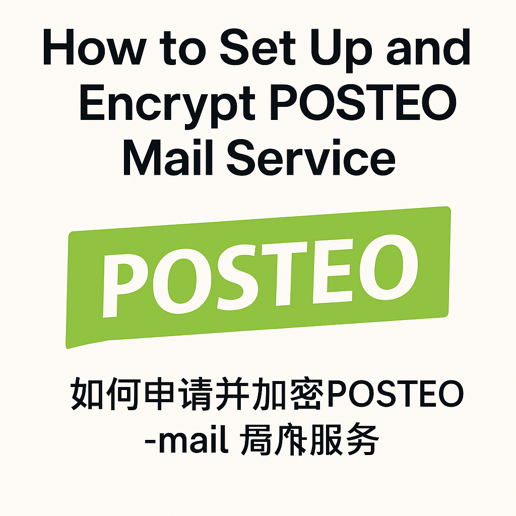 How to setup and encrypt POSTEO mail service | 如何申请并加密POSTEO mail服务