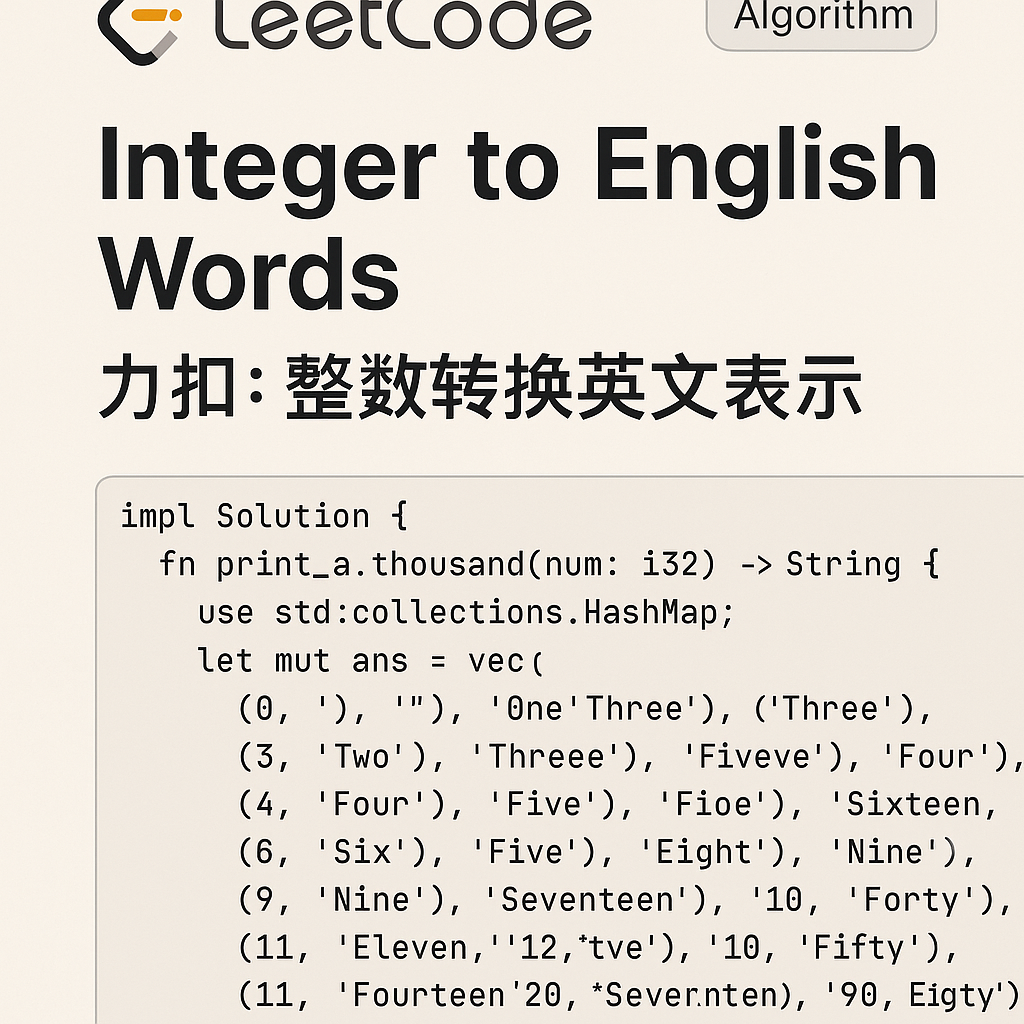 LeetCode: Integer to English Words | 力扣: 整数转换英文表示